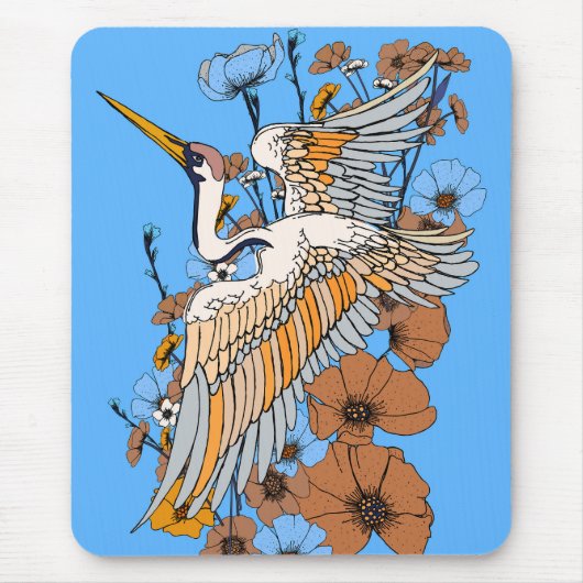 Japanse Manga Kraanvogel Muismat (Voorkant)