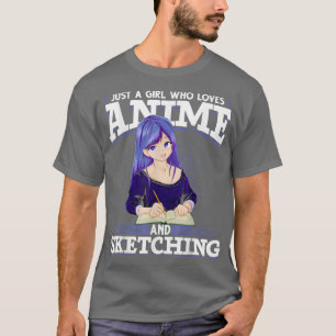 Japanse Manga Otaku Girl Sketching Anime Japan Ka T-shirt
