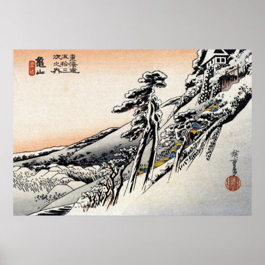 Japanse mannen en Snowscape no.1 Poster (Voorkant)