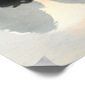 japanse Mannen zeilboot avond rivierlandschap Poster (Hoek)