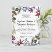 Japanse Maple Floral Waterverf Wedding Kaart (Staand voorkant)