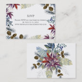 Japanse Maple Floral Waterverf Wedding Visitekaartje (Voorkant / Achterkant)