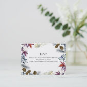 Japanse Maple Floral Waterverf Wedding Visitekaartje (Staand voorkant)