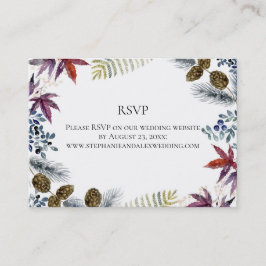 Japanse Maple Floral Waterverf Wedding Visitekaartje