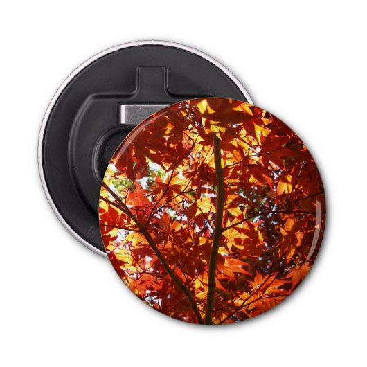 Japanse Maple in de zon Button Flesopener (Voorkant)