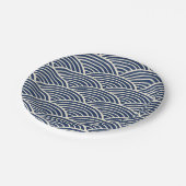 Japanse marine Blue Ocean Waves Papieren Bordje (Gekanteld)