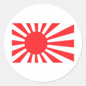 Japanse marine vlag ronde sticker (Voorkant)