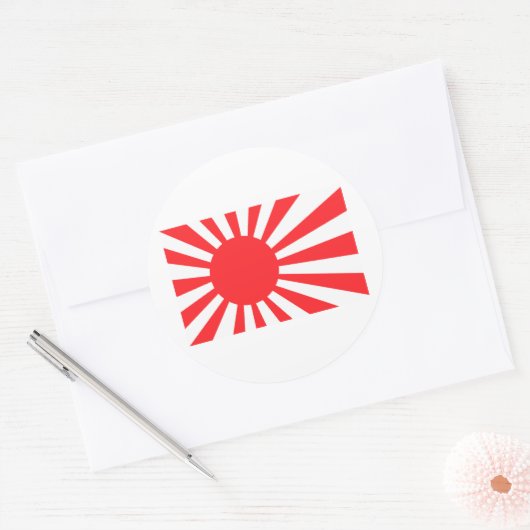 Japanse marine vlag ronde sticker (Envelop)