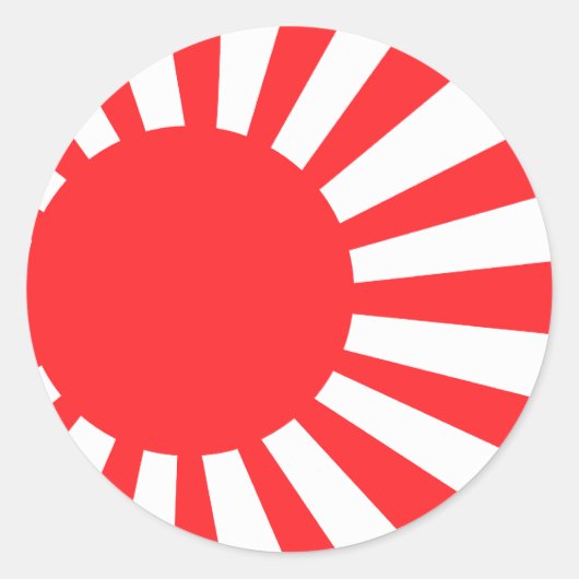 Japanse marinevlag ronde sticker (Voorkant)