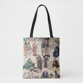 Japanse marktscène tote bag