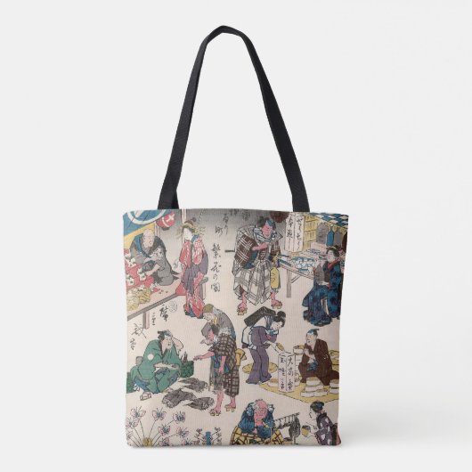 Japanse marktscène tote bag (Achterkant)