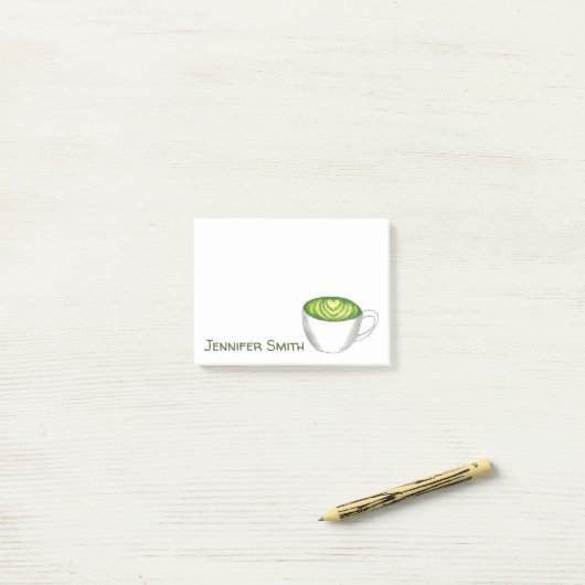 Japanse Matcha Green Tea Latte Drink, aangepast Post-it® Notes (Op bureau)
