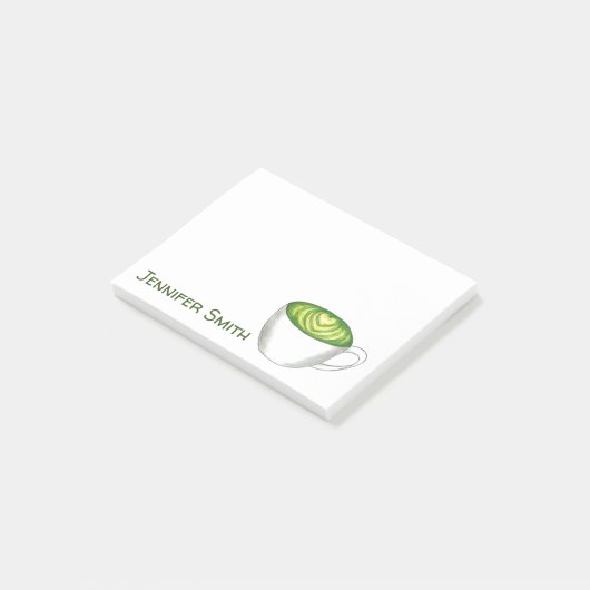 Japanse Matcha Green Tea Latte Drink, aangepast Post-it® Notes (Schuin)