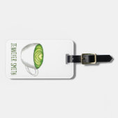 Japanse Matcha Green Tea Latte Teacup Foodie Bagagelabel (Voorkant horizontaal)