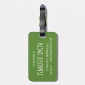 Japanse Matcha Green Tea Latte Teacup Foodie Bagagelabel (Achterkant verticaal)