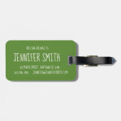 Japanse Matcha Green Tea Latte Teacup Foodie Bagagelabel (Achterkant horizontaal)