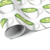 Japanse Matcha Green Tea Latte Teacup Foodie Cadeaupapier (Rol Hoek)