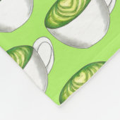Japanse Matcha Green Tea Latte Teacup Foodie Fleece Deken (Hoek)