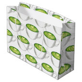 Japanse Matcha Green Tea Latte Teacup Foodie Large Cadeautasje (Achterkant Gekanteld)