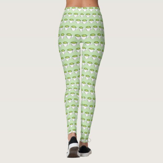 Japanse Matcha Green Tea Latte Teacup Foodie Leggings (Achterkant)