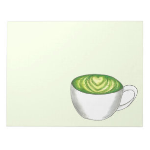 Japanse Matcha Green Tea Latte Teacup Foodie Notitieblok