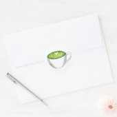 Japanse Matcha Green Tea Latte Teacup Foodie Ronde Sticker (Envelop)