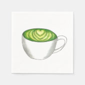 Japanse Matcha Green Tea Latte Teacup Foodie Servetten (Voorkant)