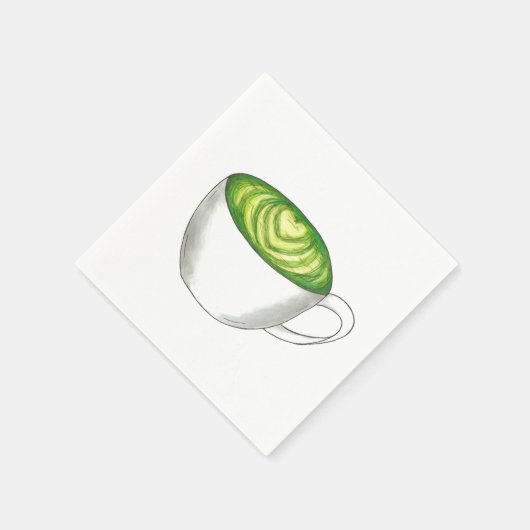 Japanse Matcha Green Tea Latte Teacup Foodie Servetten (Hoek)