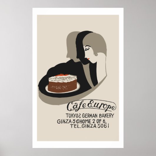  japanse matchbox cover (Cafe Europe) Poster (Voorkant)