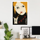  japanse matchbox cover (Girl) Poster (Thuiskantoor)