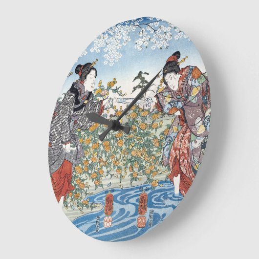 Japanse meisjes bij Ide Tama River Grote Klok (Hoek)