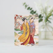 Japanse Meisjes Briefkaart (Staand voorkant)