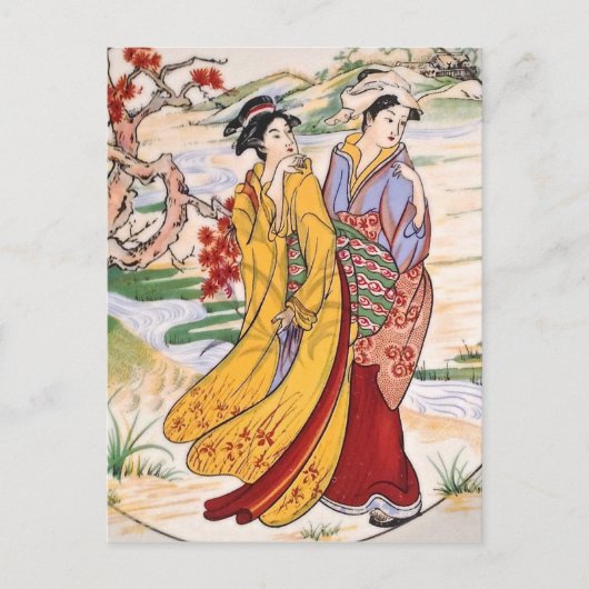 Japanse Meisjes Briefkaart (Voorkant)