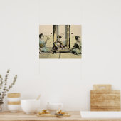 Japanse meisjes die de flute, 'koto' en de samis s poster (Keuken)