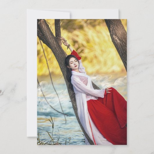 Japanse meisjes feestdagenkaart (Voorkant)