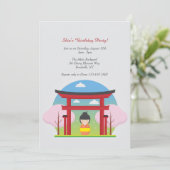 japanse meisjesuitnodiging kaart (Staand voorkant)