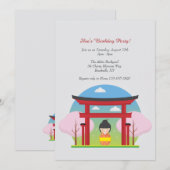 japanse meisjesuitnodiging kaart (Voorkant / Achterkant)