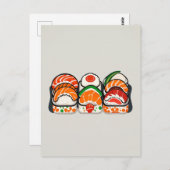 Japanse minimalistische sushi briefkaart (Voorkant / Achterkant)