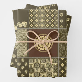 Japanse mix patchwork noir inpakpapier vel