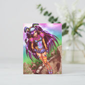 Japanse Mode Anime Girl Briefkaart (Staand voorkant)