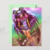 Japanse Mode Anime Girl Briefkaart (Voorkant / Achterkant)