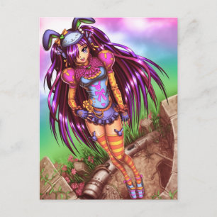 Japanse Mode Anime Girl Briefkaart
