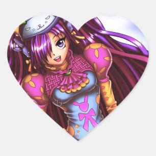 Japanse Mode Anime Girl Hart Sticker