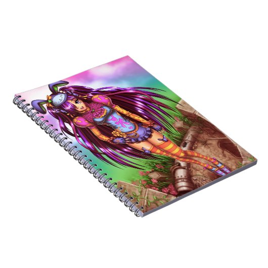 Japanse Mode Anime Girl Notitieboek (Rechterzijde)