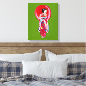 Japanse Modern Geisha-kunst met paraplu Canvas Afdruk (Insitu (Slaapkamer))