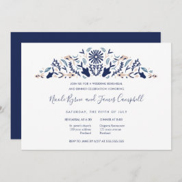 Japanse Modern Koi Fish Rehearsal Dinner trouwdag Kaart