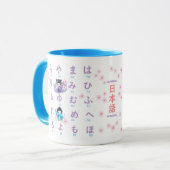 Japanse Mok Hiragana Kokeshi Doll en Sakura (Voorkant links)