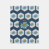 Japanse monogram van het strijkpatroon van het lan fleece deken (Voorkant)