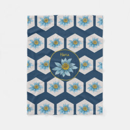 Japanse monogram van het strijkpatroon van het lan fleece deken