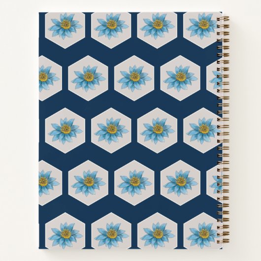 Japanse monogram van het strijkpatroon van het lan notitieboek (Achterkant)